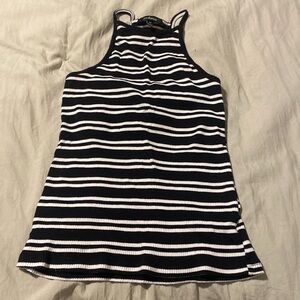 white and black striped tank top